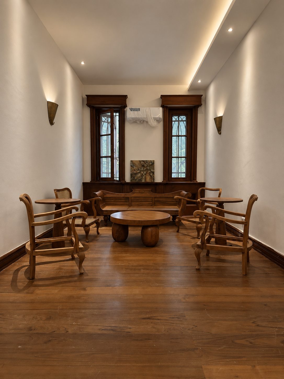 Residence hall with teak doors and floors
