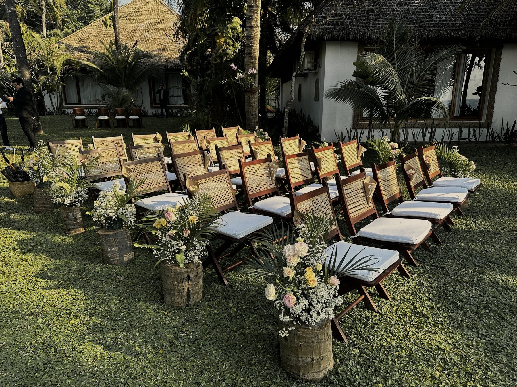 Garden ceremony seating at a residence