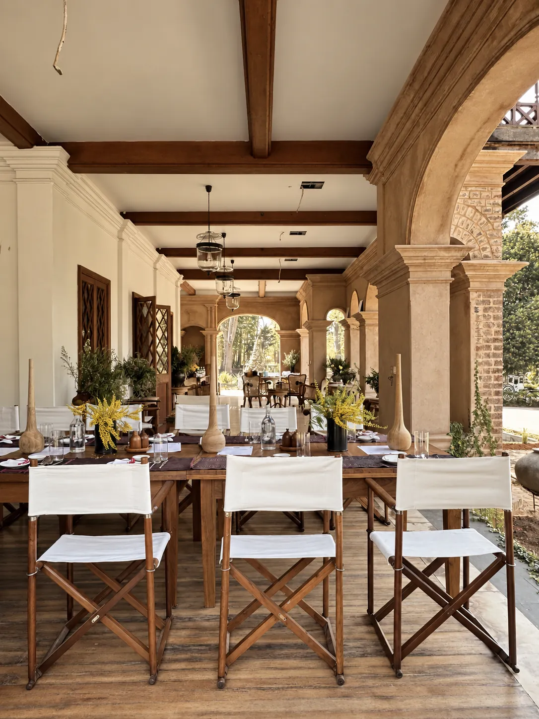 Veranda set for lunch