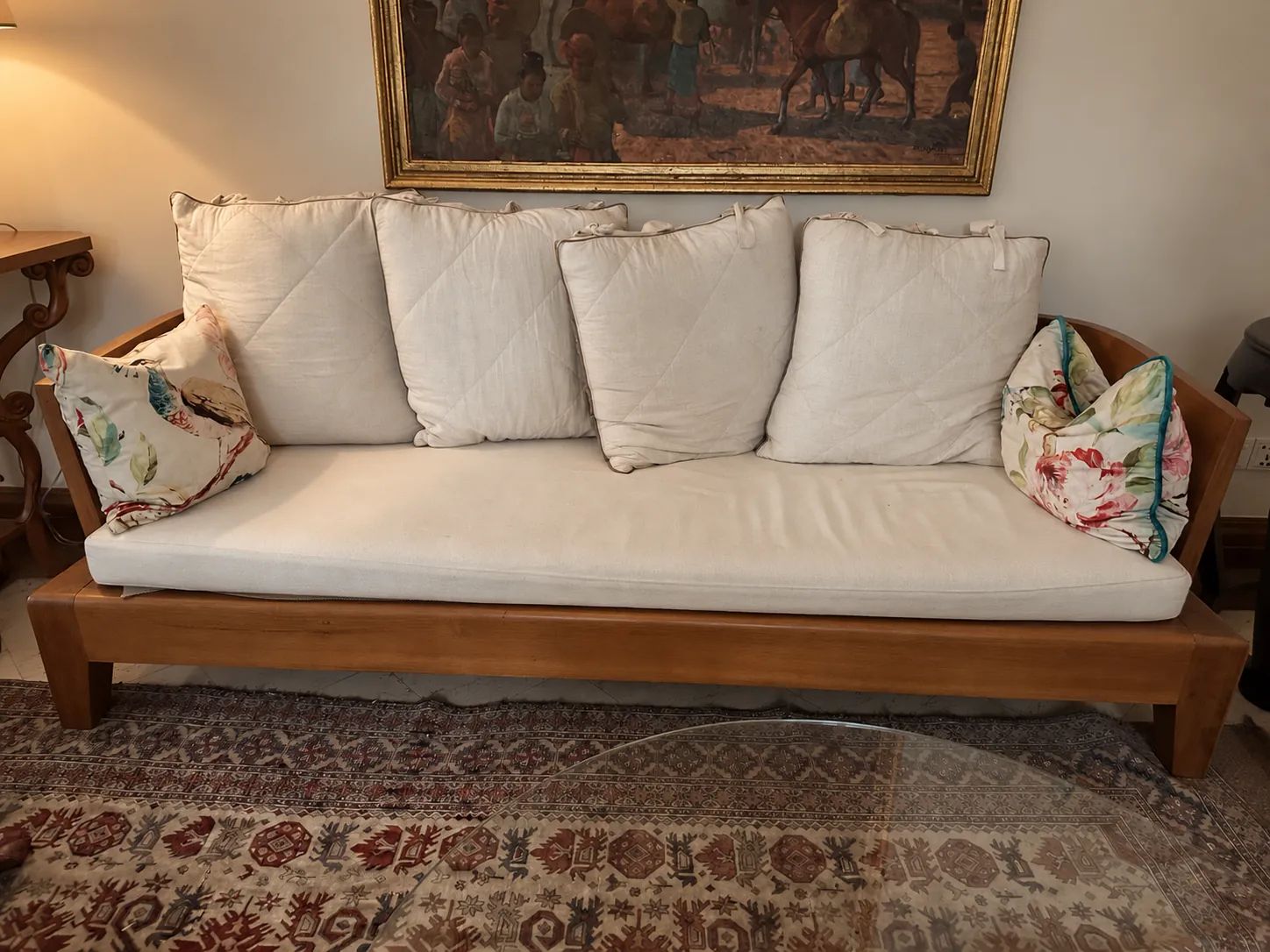 Sofa with teak frame